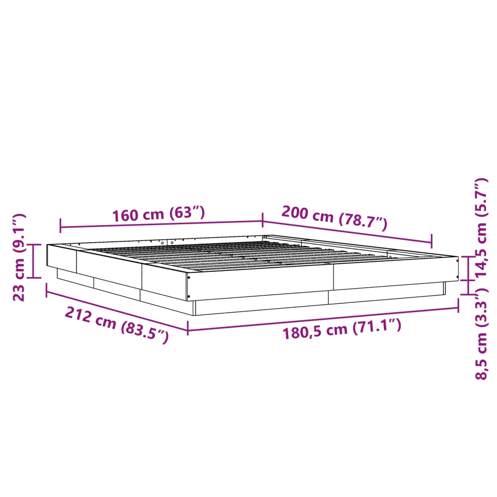Giroletto Grigio Cemento 160x200 cm in Legno Multistrato