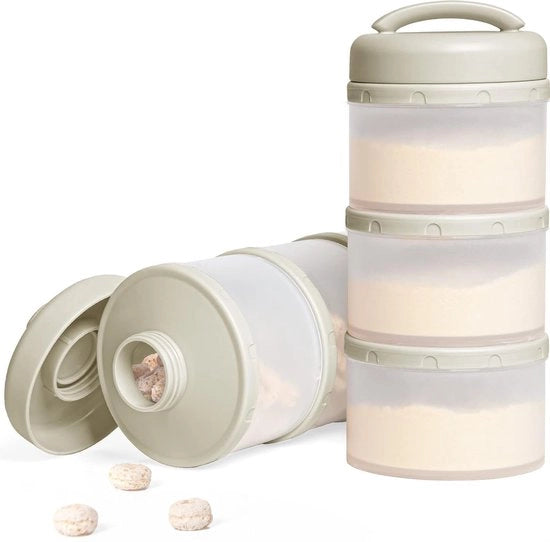 Melkpoeder Portioneer, 2 Stuks, Opbergdoos, 2 Stuks, Warmo Grigio, Stapelbare