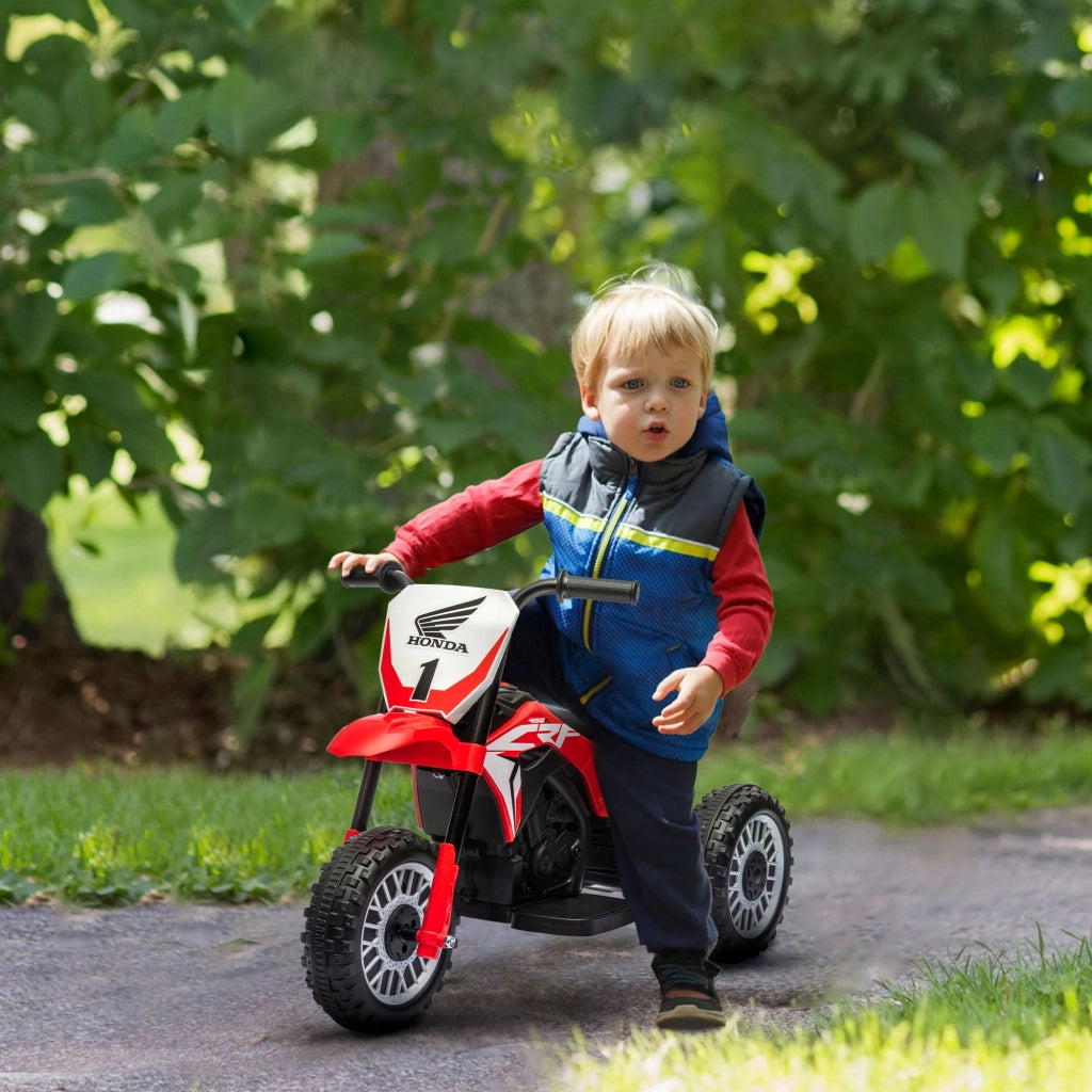 Moto Elettrica per Bambini 3 Ruote 6V con Licenza Honda CRF450RL Rosso