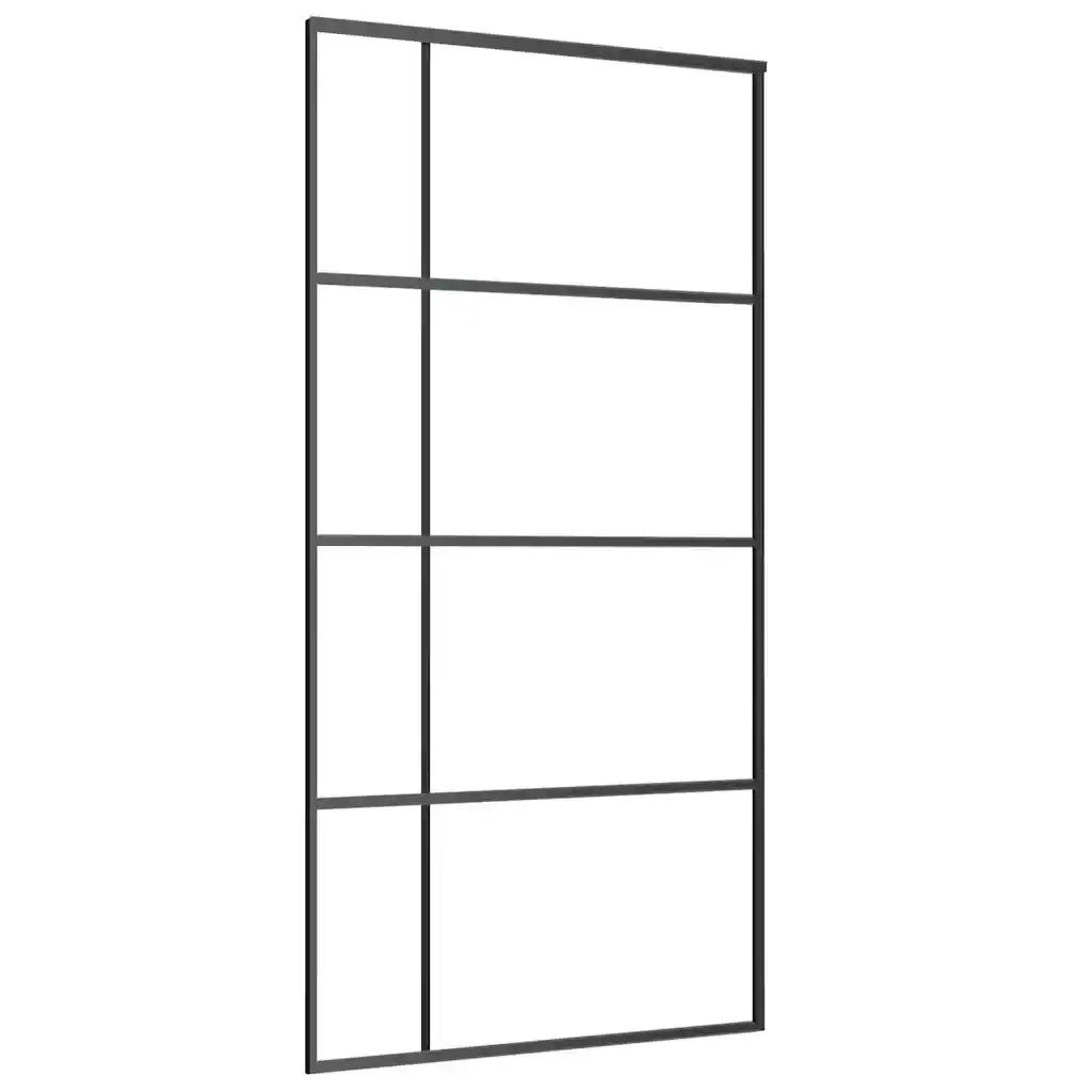 Porta Scorrevole con Ferramenta Nera 102,5x205 cm in Vetro ESG 3375952