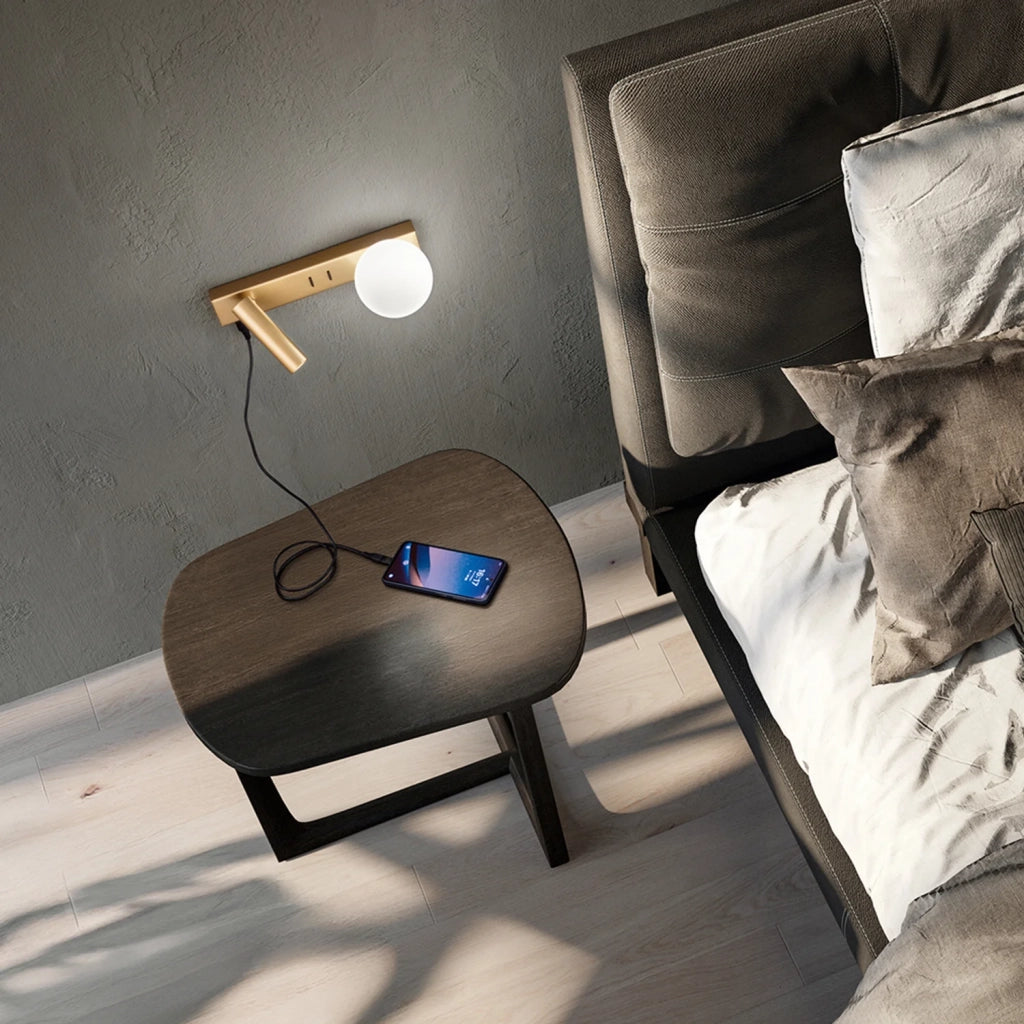 Applique Moderna Fog Metallo Oro Spazzolato Luce Led G9 Ip20