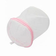 Trade Shop - Sacco Rete Lavaggio Lavatrice Biancheria Per Bucato Con Zip Tondo 16x16 Cm 59472 -