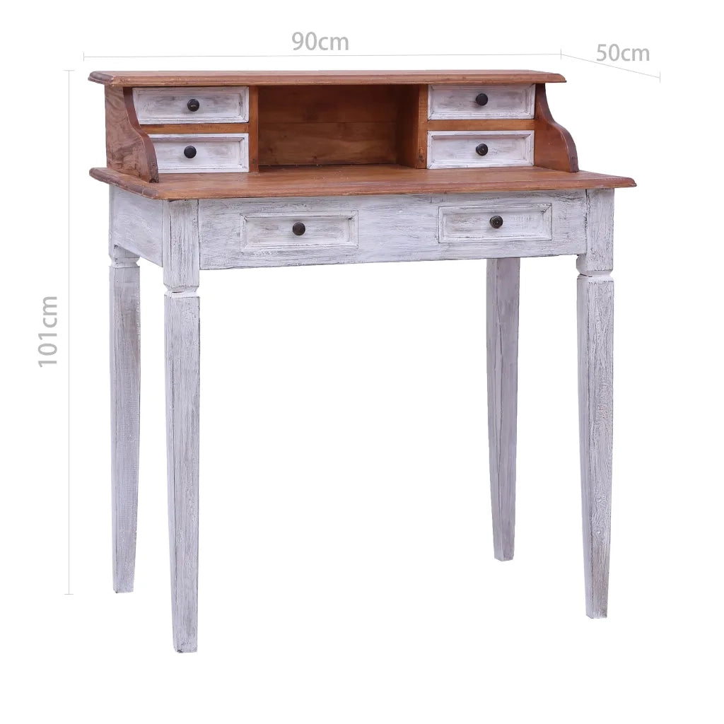 Scrivania con Cassetti 90x50x101 cm in Legno Massello di Mogano 283911