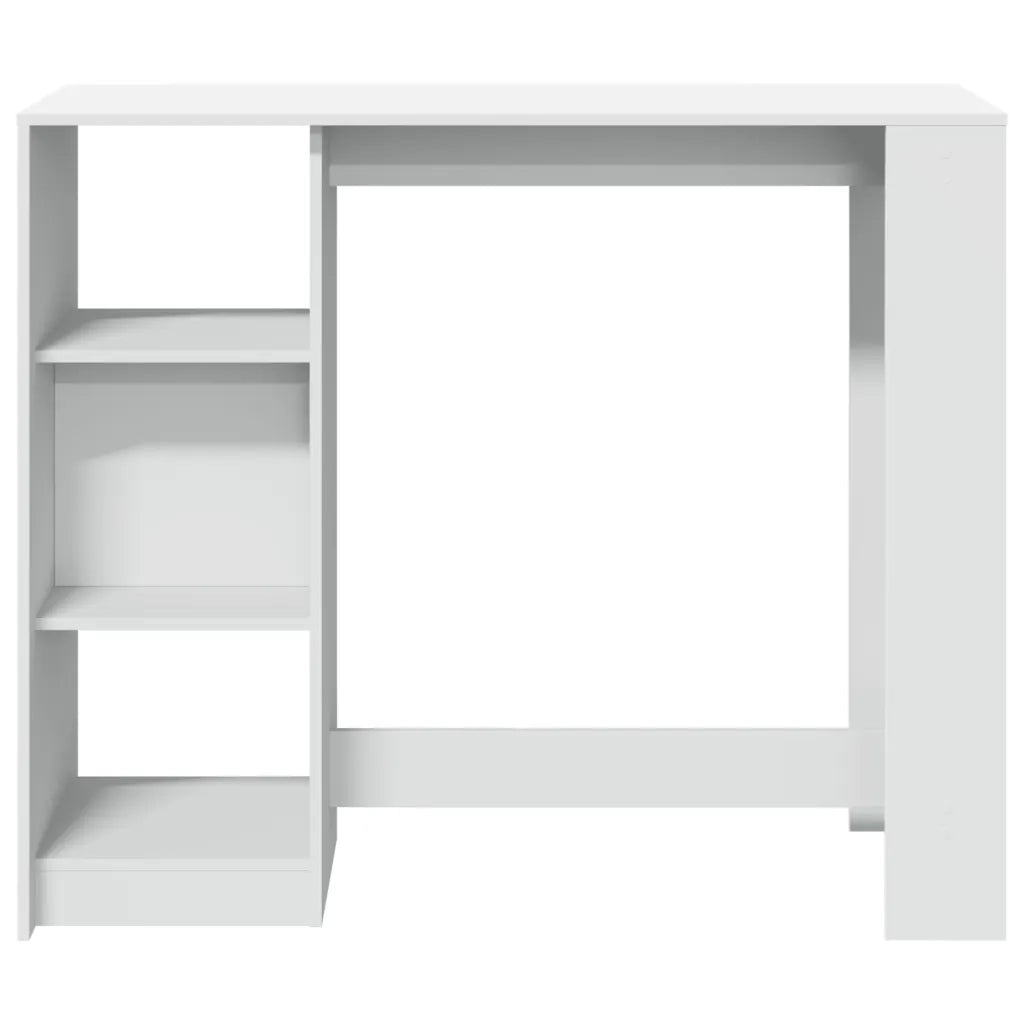 Tavolo Bar con Ripiano Bianco 124x46x103,5 cm in Truciolato