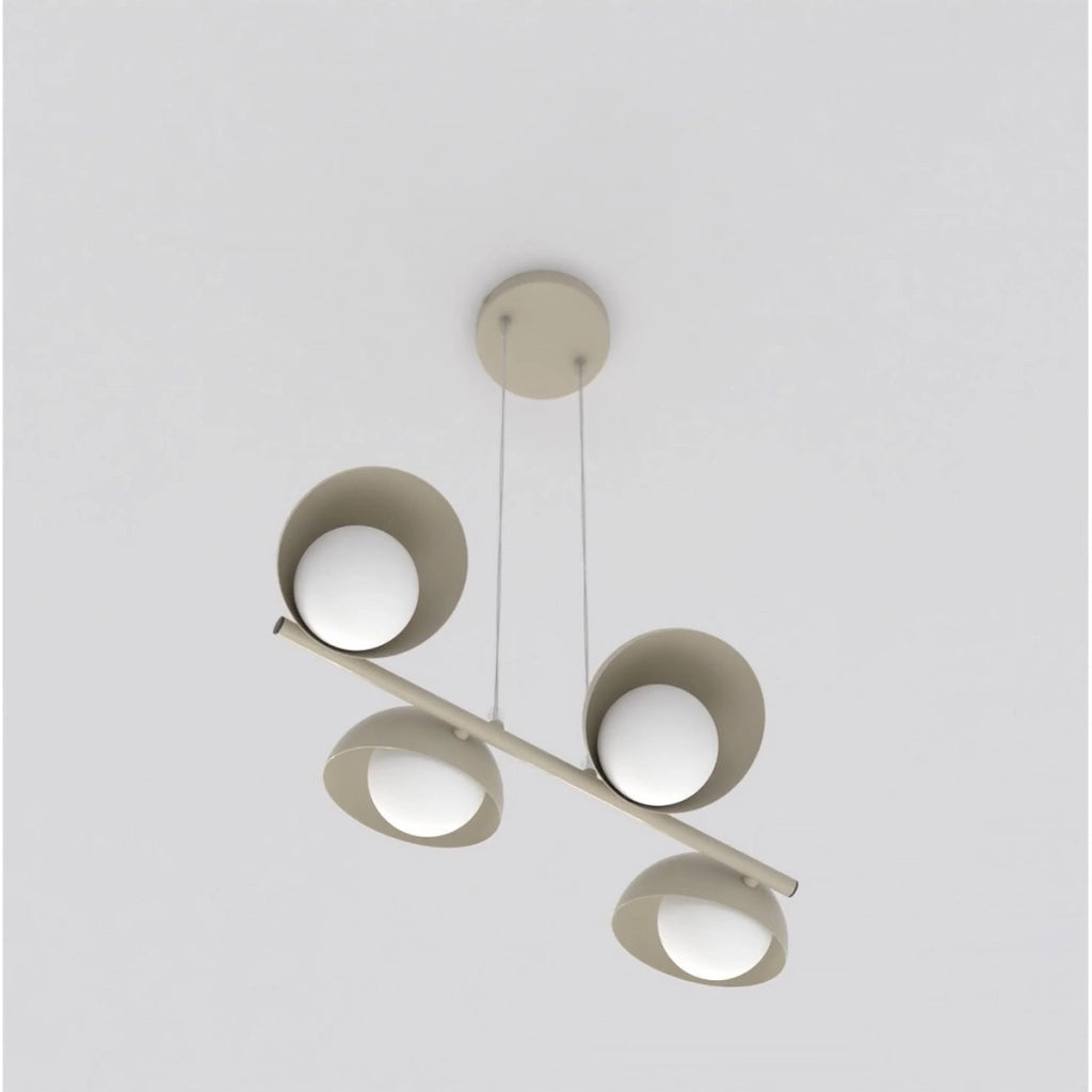 Lampada a sospensione BOOM con quattro diffusori in vetro