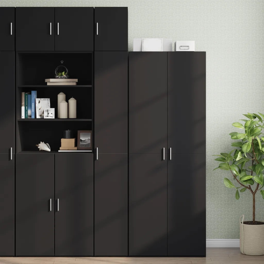 Armadietto a Muro | Mobile a Parete Nero 30x42,5x40 cm in Legno Multistrato