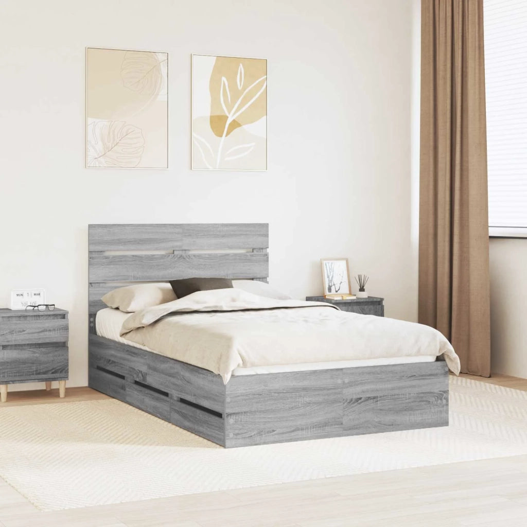 Struttura del letto con cassetto Grigio Sonoma 120 x 190 cm 3411852