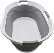 Contenitore di recupero pieghevole in plastica, 44 l, contenitore di archiviazione pop-up pieghevole/organizzatore, secchio da bagno trasportabile, serbatoio d'acqua spazievitore, capacità d'acqua: 35 l (1, bianco/grigio)