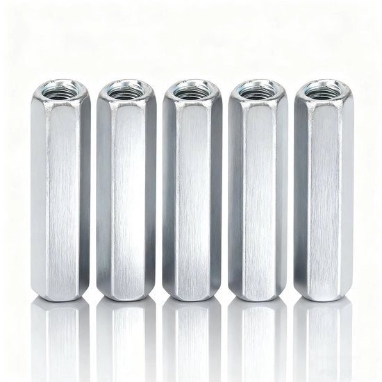 Zincata - Zeskantmoer - Lungo Calibro - 3 Pezzi - Acciaio Galfanato - Resistente alla Corrosione - M6 x 40 - Viti