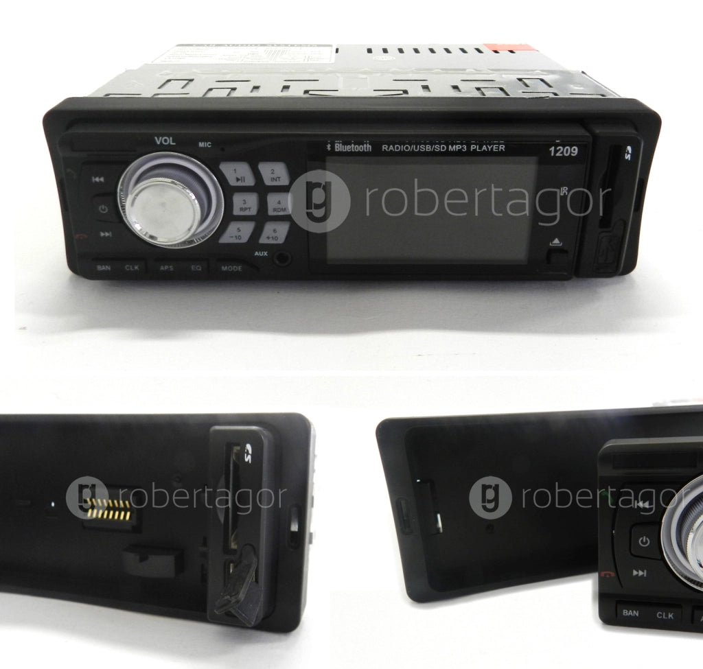 AUTORADIO STEREO BLUETOOTH AUTO LCD RADIO TELECOMANDO SLOT SD USB AUX MP3 1209
