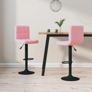 Sgabelli da Bar 2 pz Rosa in Velluto cod mxl 55296