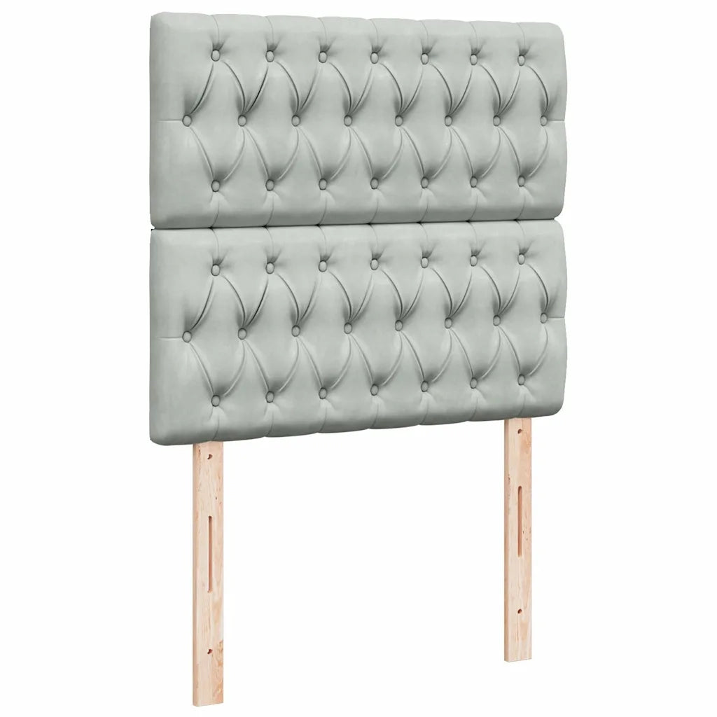Giroletto a Molle con Materasso Grigio Chiaro 80x200 cm Velluto 3292196