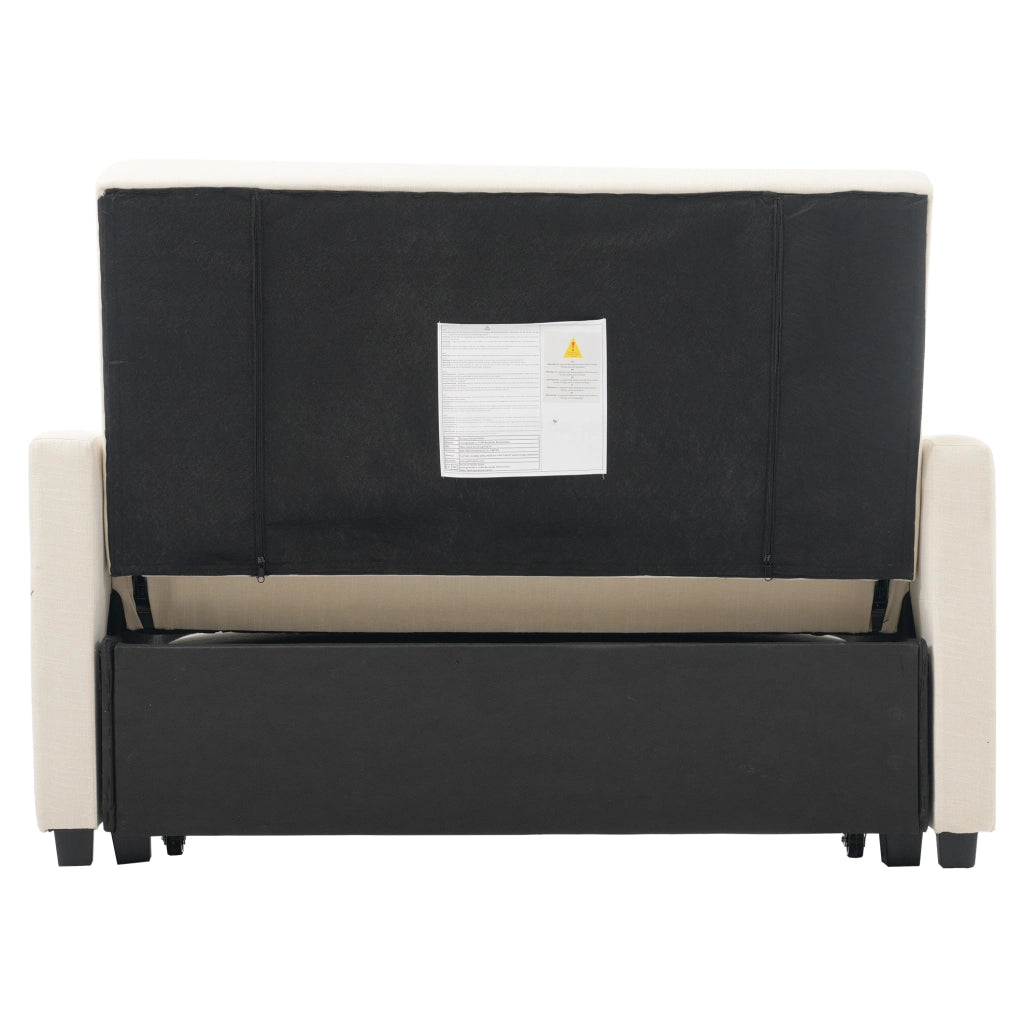 Divano letto pieghevole 127x75x94 cm con schienale regolabile in foam beige