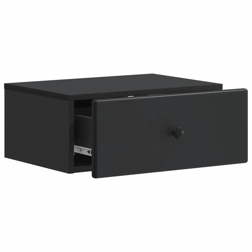 Mobiletto da notte a muro con cassetto Nero 49 x 34,5 x 20 cm 899127