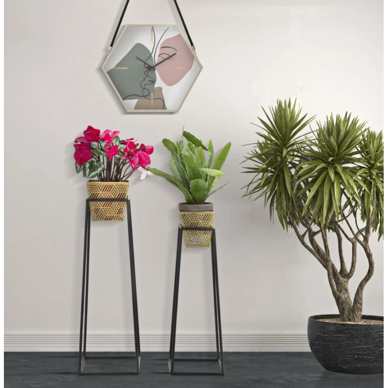 Porta Vasi Square Coppia cm ø 23x70-20x60