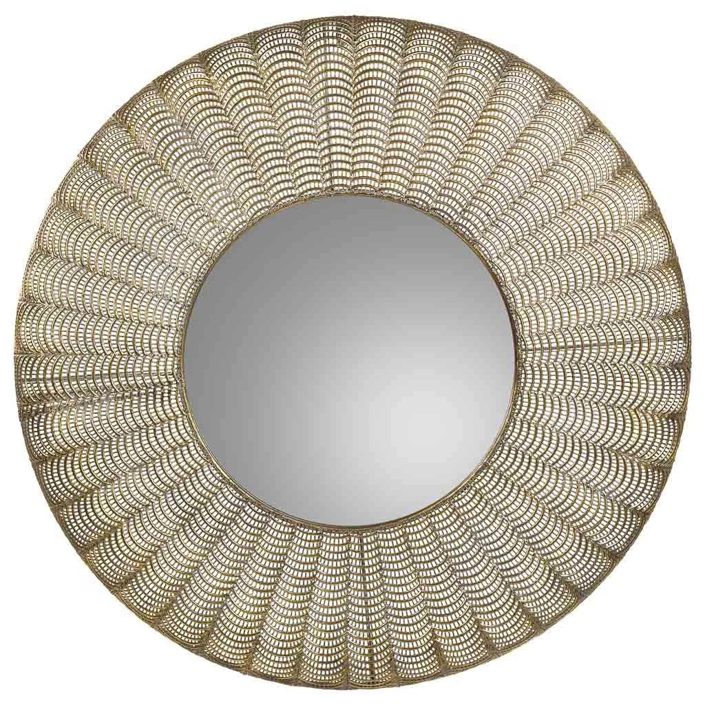Specchio da parete in metallo dorato 80,5x5,5x80,5h