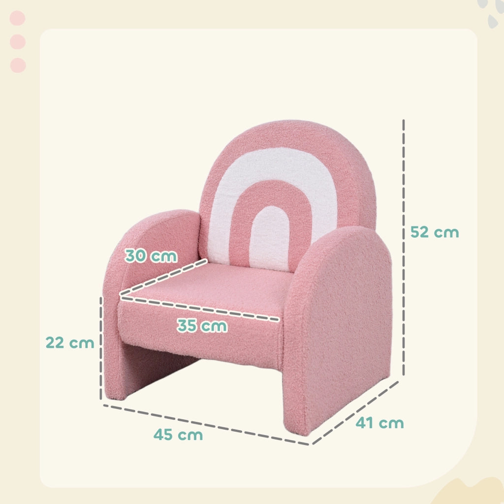 Divanetto Bambini Arcobaleno ¨C Zephmum ¨C 45x41x52 cm Rosa