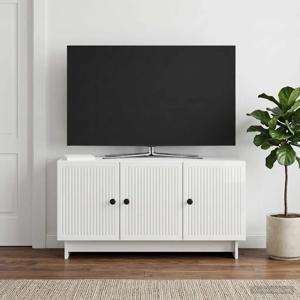 Mobile TV Bianco Lucido 99 x 34,5 x 50 cm Legno ingegnerizzato 894029