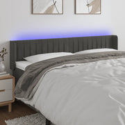 Testiera a LED-Testata con LED Grigio Scuro 163x16x78/88 cm in Velluto 193663