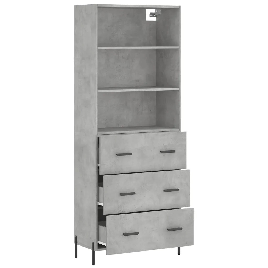 Credenza Grigio Cemento 69,5x34x180 cm in Legno Multistrato 3189393