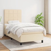 Giroletto a Molle con Materasso Crema 100x200 cm in Tessuto 3141758