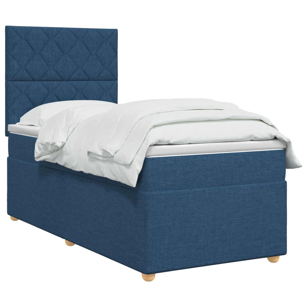 Letto box spring con materasso Blu 80 x 200 cm Tessuto 3455230