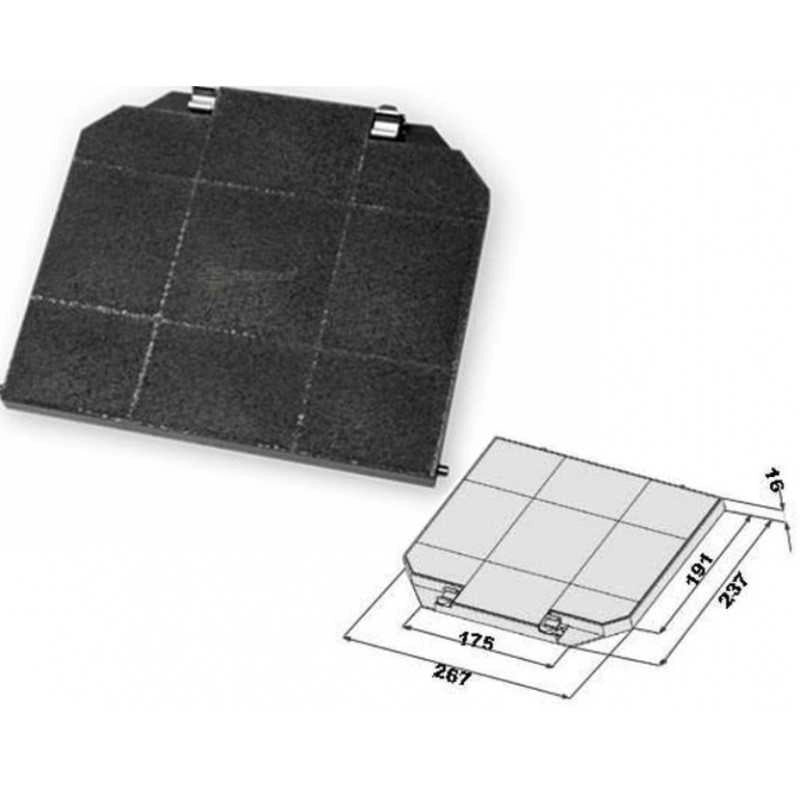 FILTRO CAPPA CARBONI ATTIVI 267x237 mm FABER ISOLA PREMIO SENSOR AXIA - FABER