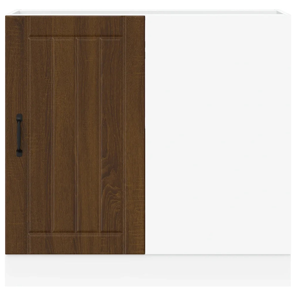 vidaXL Mobile base da cucina Lucca Rovere Marrone in Legno Multistrato