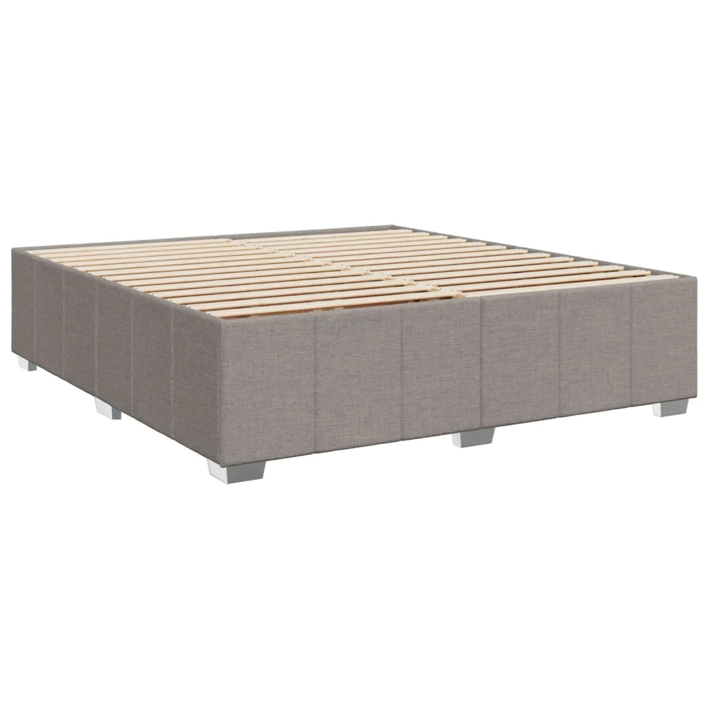 Letto box spring con materasso Tortora 200 x 200 cm Tessuto 3451294