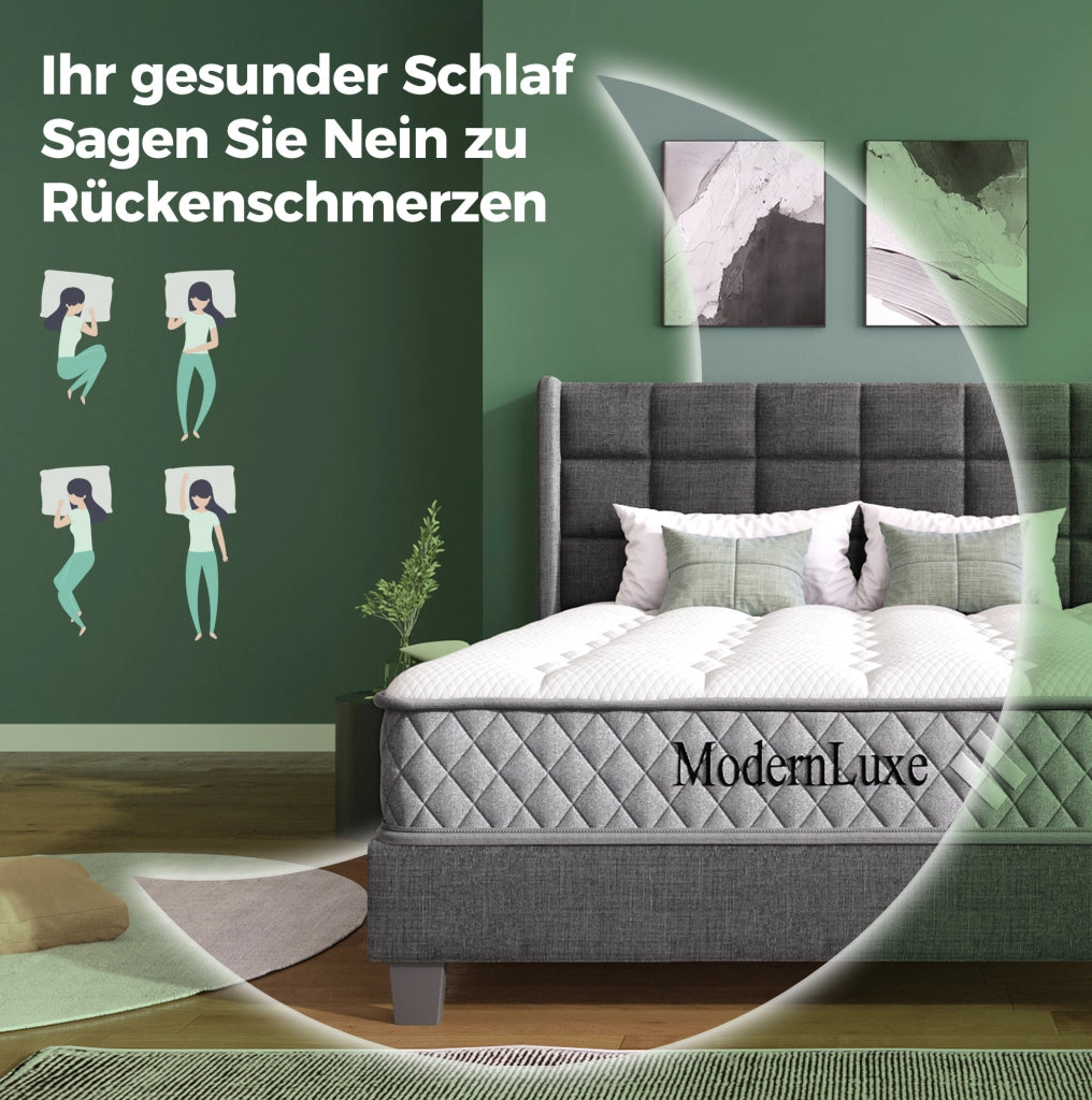 Letto imbottito 90x200 cm in velluto verde con materasso H3