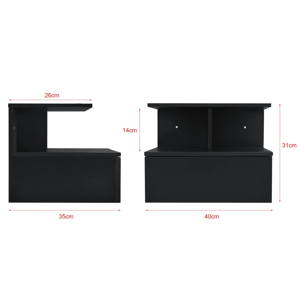 Comodino da parete con cassetto 40 cm nero 03_0000829