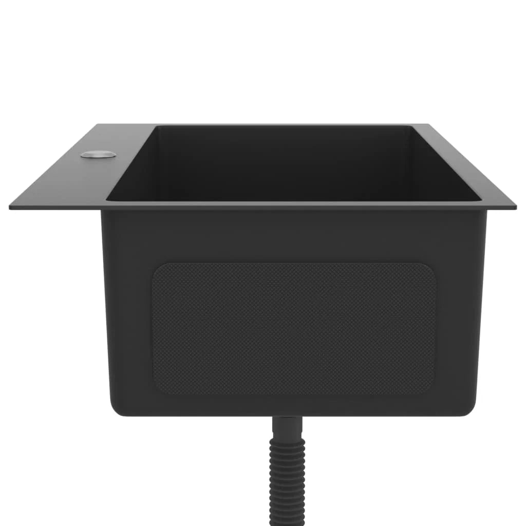 Lavello da cucina fatto a mano 70 x 44 cm acciaio inox nero 02_0002466