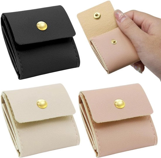 Organizzatore di gioielli in pelle - Etui pieghevole - Contenitore di viaggio compatto - Sicuro per collane/anelli/orecchini - Accessorio elegante - Contenitore di gioielli