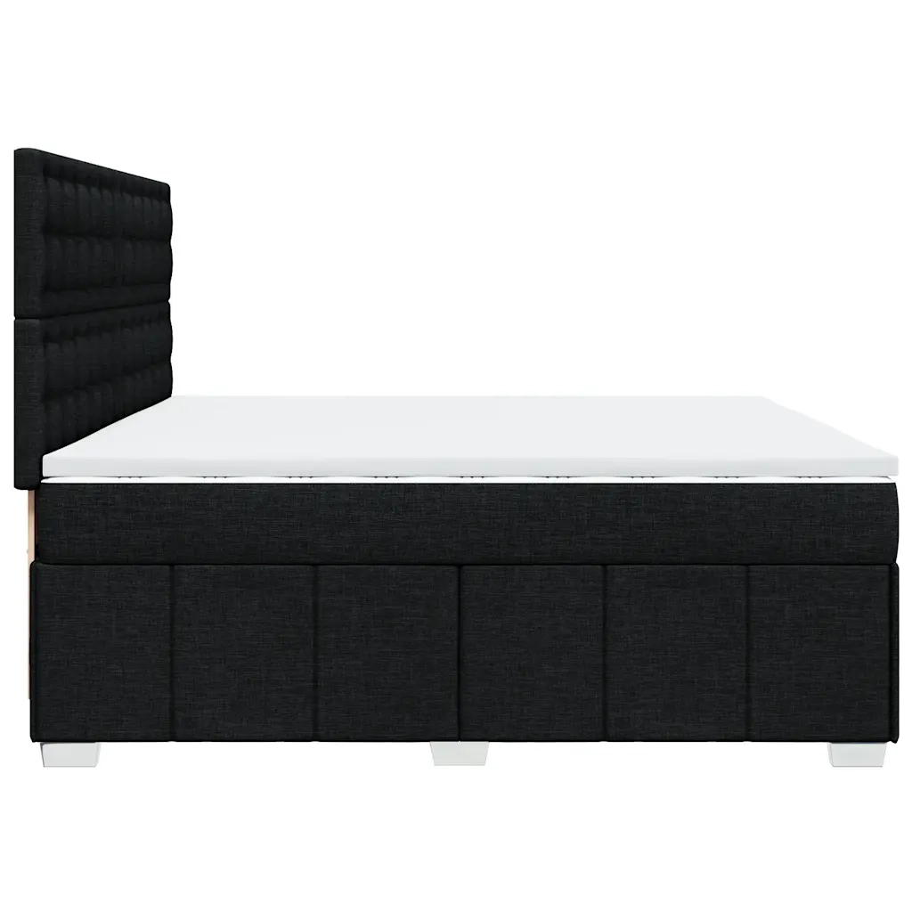 Giroletto a Molle con Materasso Nero 200x200 cm in Tessuto 3294091