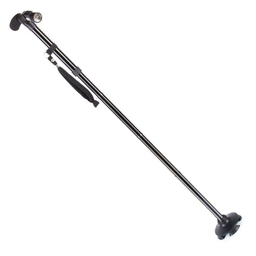 Bastone Telescopico per Anziani con Luce Led 85-97 cm Nero
