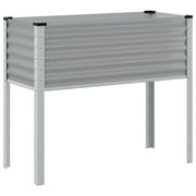 Fioriera rialzata per piante e fiori terrazza giardino 100 x 41 x 90 cm acciaio grigio 02_0037272