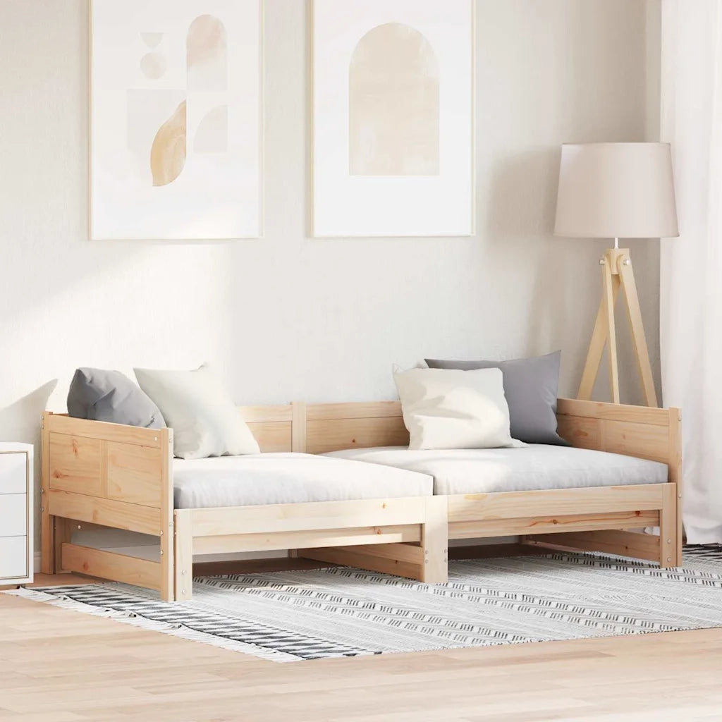 Letto matrimoniale | Letto per adulti | Letto Giorno Estraibile Marrone 203,5 x 184 x 56,5 cm