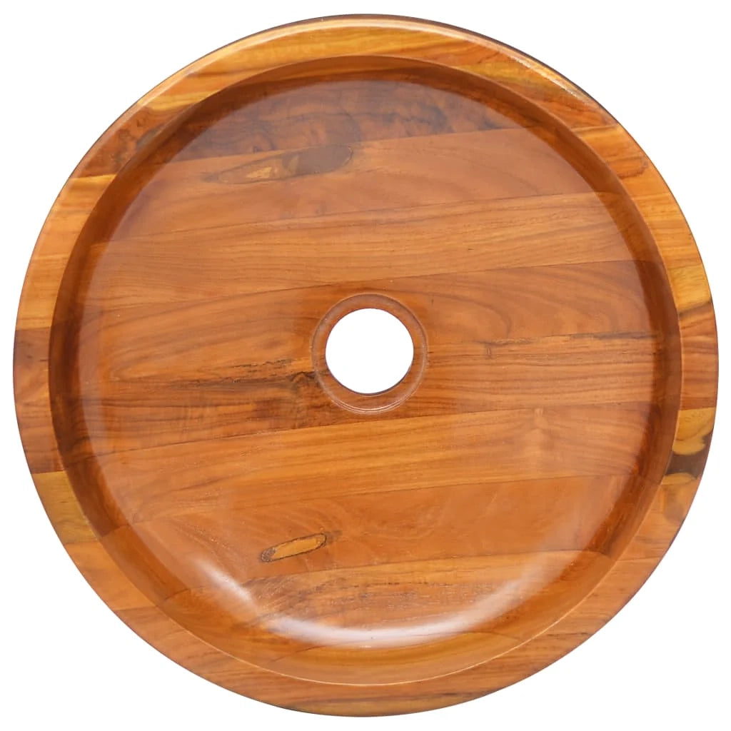 Lavandino da bagno lavabo da appoggio lavabo da bagno lavabo da interno diametro 40 cm legno massello di teak 02_0002869