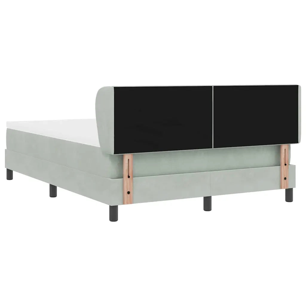 Letto a molle con materasso Grigio chiaro 160 x 200 cm Velluto 3340448