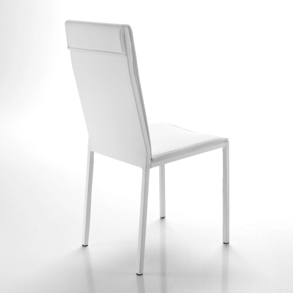 Set 2 sedie in pelle sintetica bianche cm. H.99 x L.44 x P.55