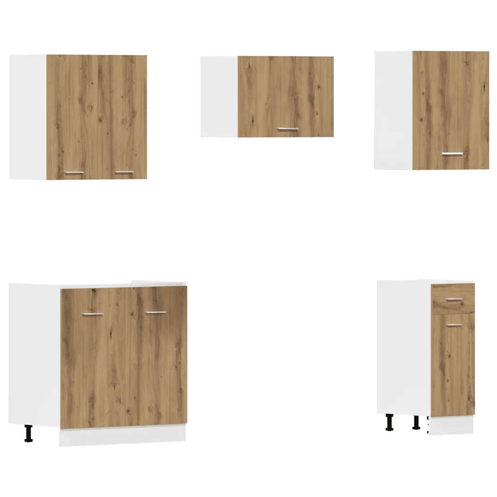 Set di Mobili da Cucina 11 pz Lyon Rovere Artigianale Truciolato 3328578