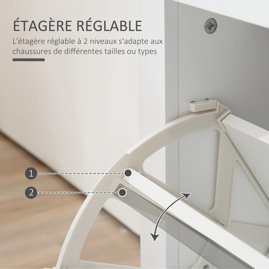 Scarpiera Salvaspazio ¨C Minimal ¨C Bianco e Rovere 79x23x90,5 cm