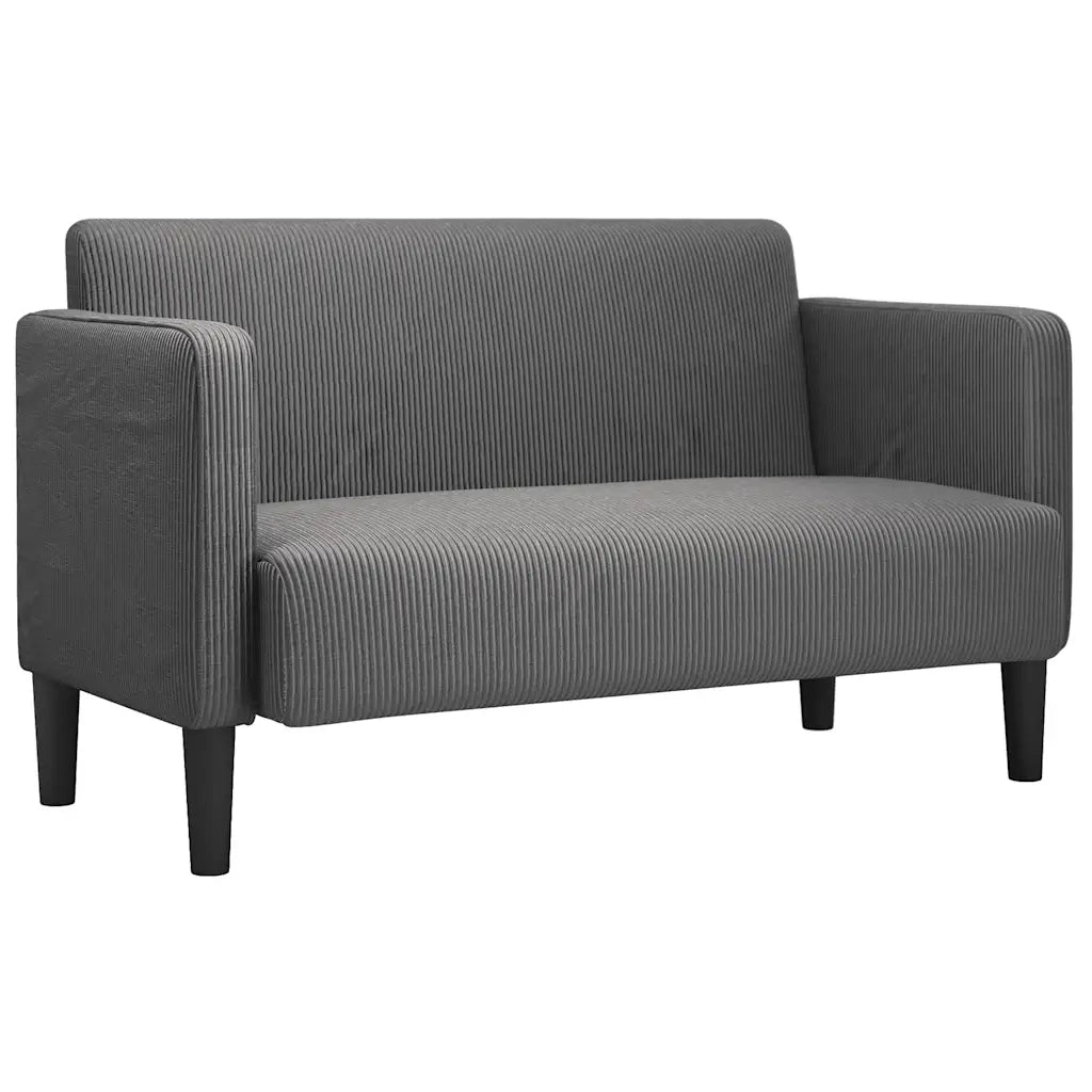 Divano | Divano da soggiorno | Sofa Divanetto Grigio Scuro 109 cm Tessuto di Velluto a Coste
