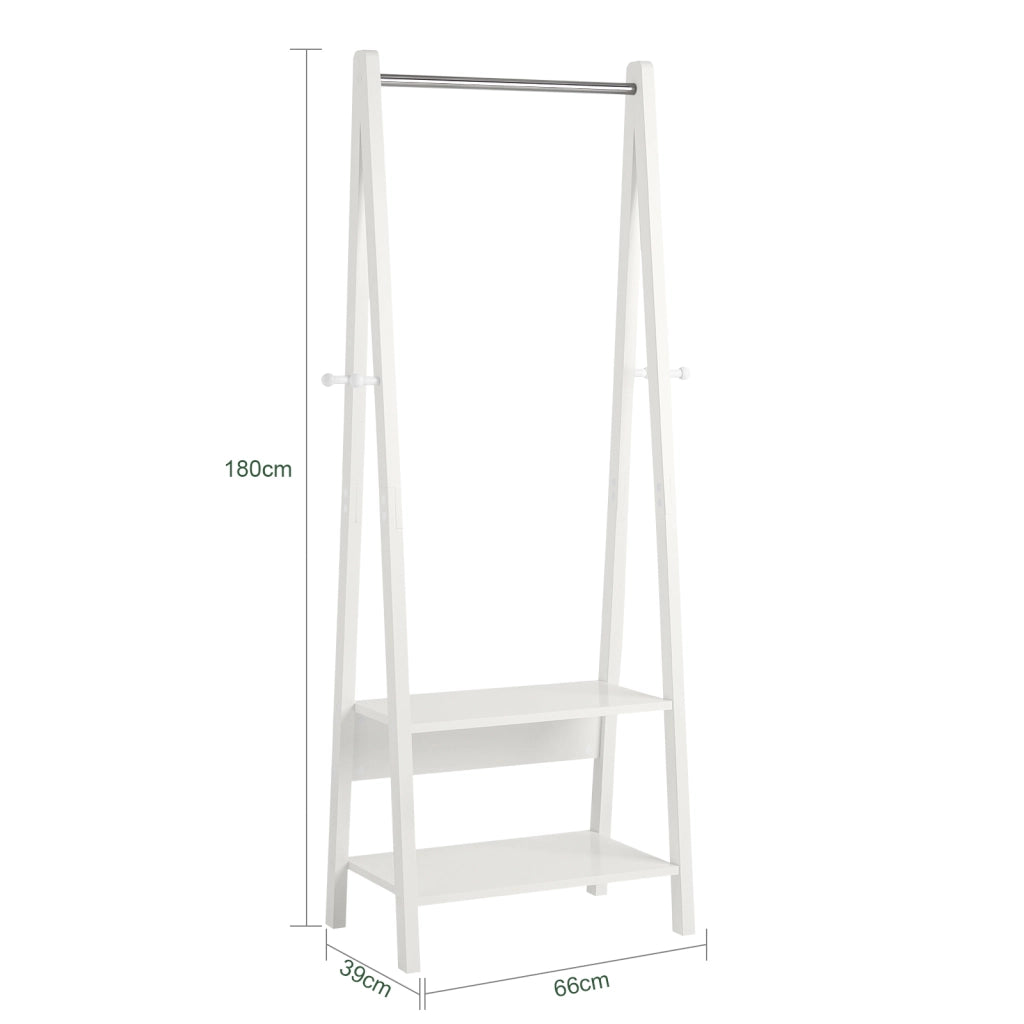SoBuy guardaroba, appendiabiti con due ripiani colore: bianco FRG59-W,IT