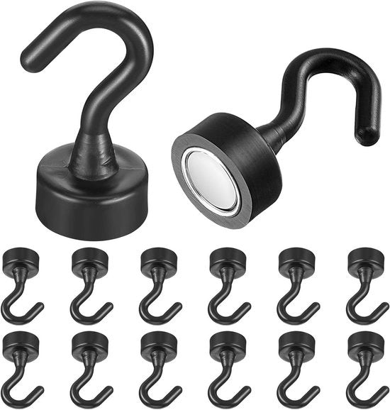 12 pezzi di gru magnetiche mini per appendere - gru nere carine per frigorifero, classe, ufficio, cucina e cabina di crociera