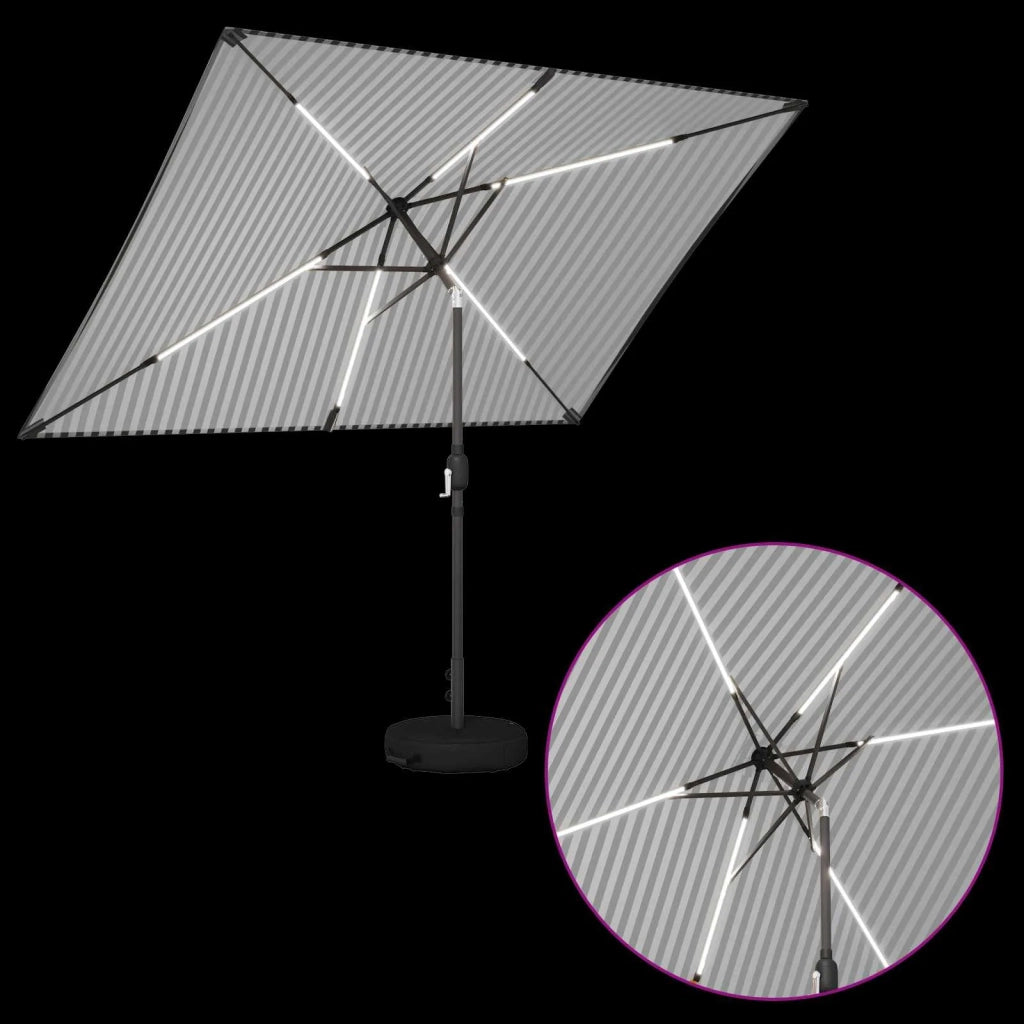 Parasol da Giardino con Luci LED 200 x 300 cm Poliestere 42036247