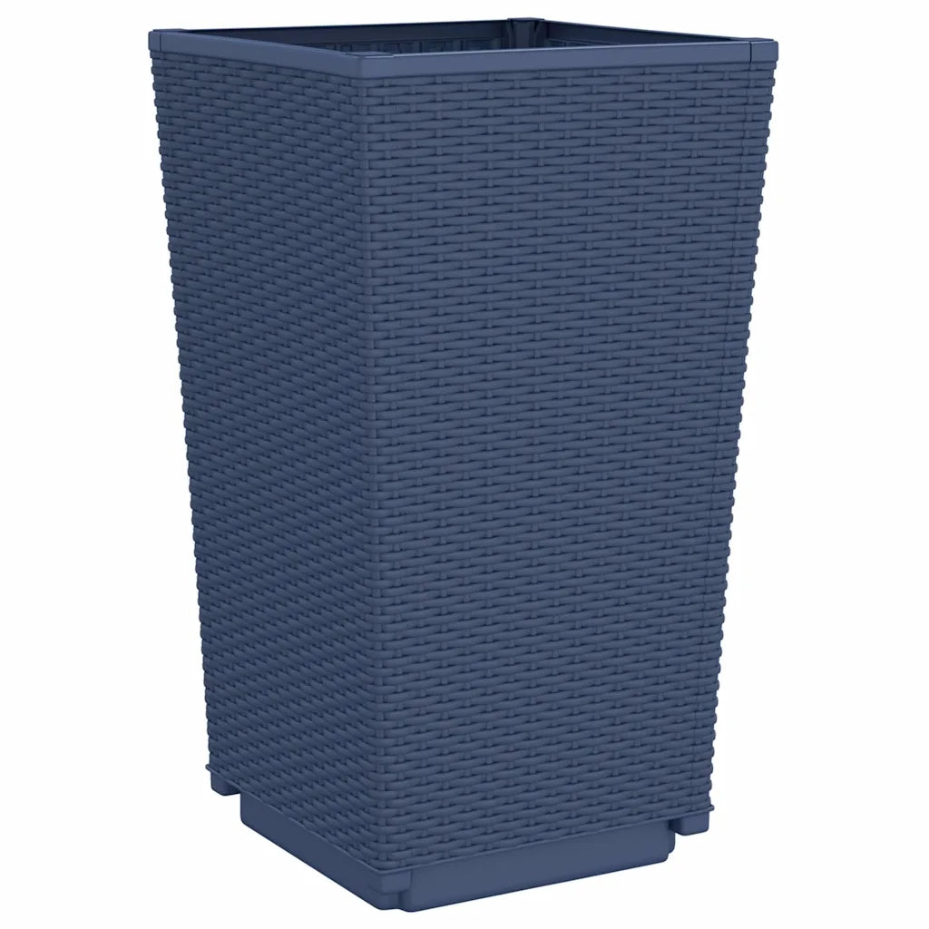 Fioriere da Giardino 4 pz Grigio Blu 32,5x32,5x57 cm in PP 367851