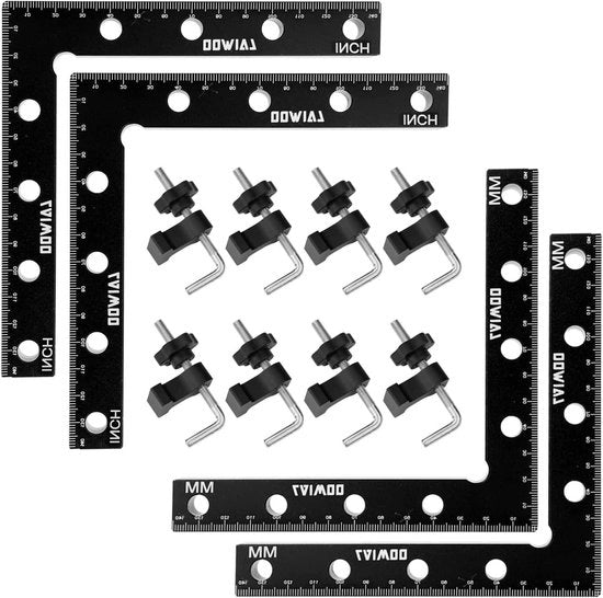 Posizionatore angolo 90 gradi - 140 mm - 2 paia di viti di fissaggio - angolo rettangolare - attrezzo per falegnameria (stile 3)