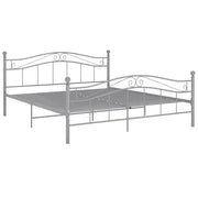 Letto matrimoniale | Letto per adulti | Giroletto Grigio in Metallo 180x200 cm