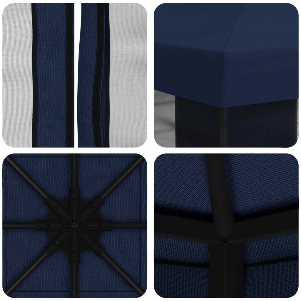 Gazebo da giardino con pareti laterali 3 x 3 m Blu 900367